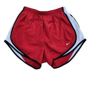 Nike Tempo‎ Shorts Women's Small Red Black White Lined Running Sports Gym EUC